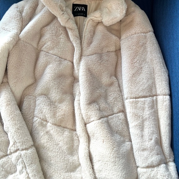 Zara Jackets & Blazers - Zara Cream Teddy Jacket Cozy Fleece Warmth